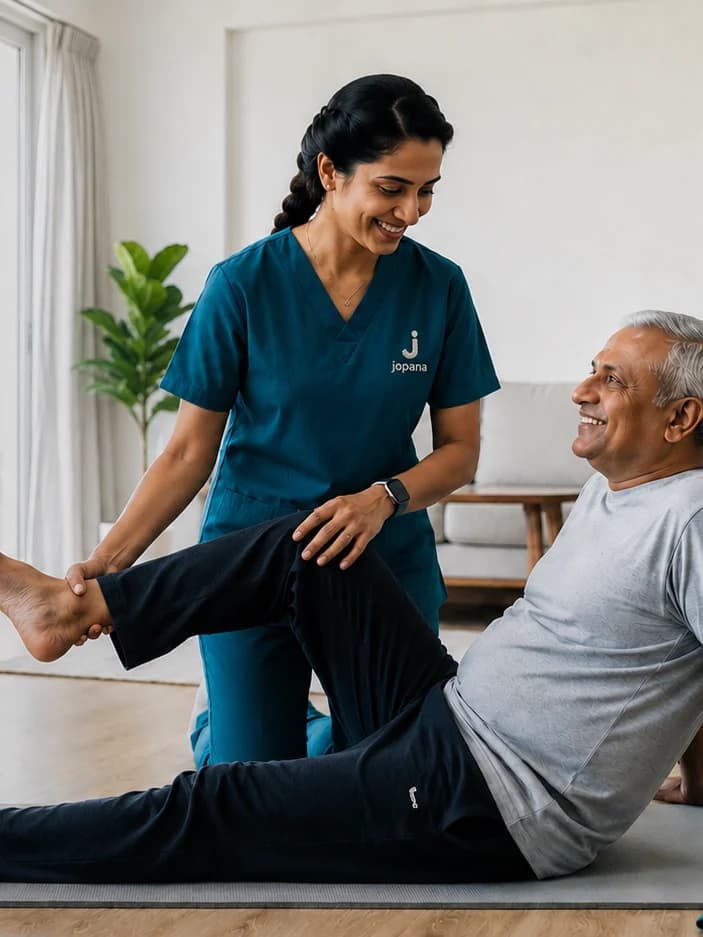 Healthcare professional visiting a patient at home