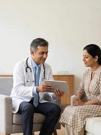 Physiotherapist with a patient at home